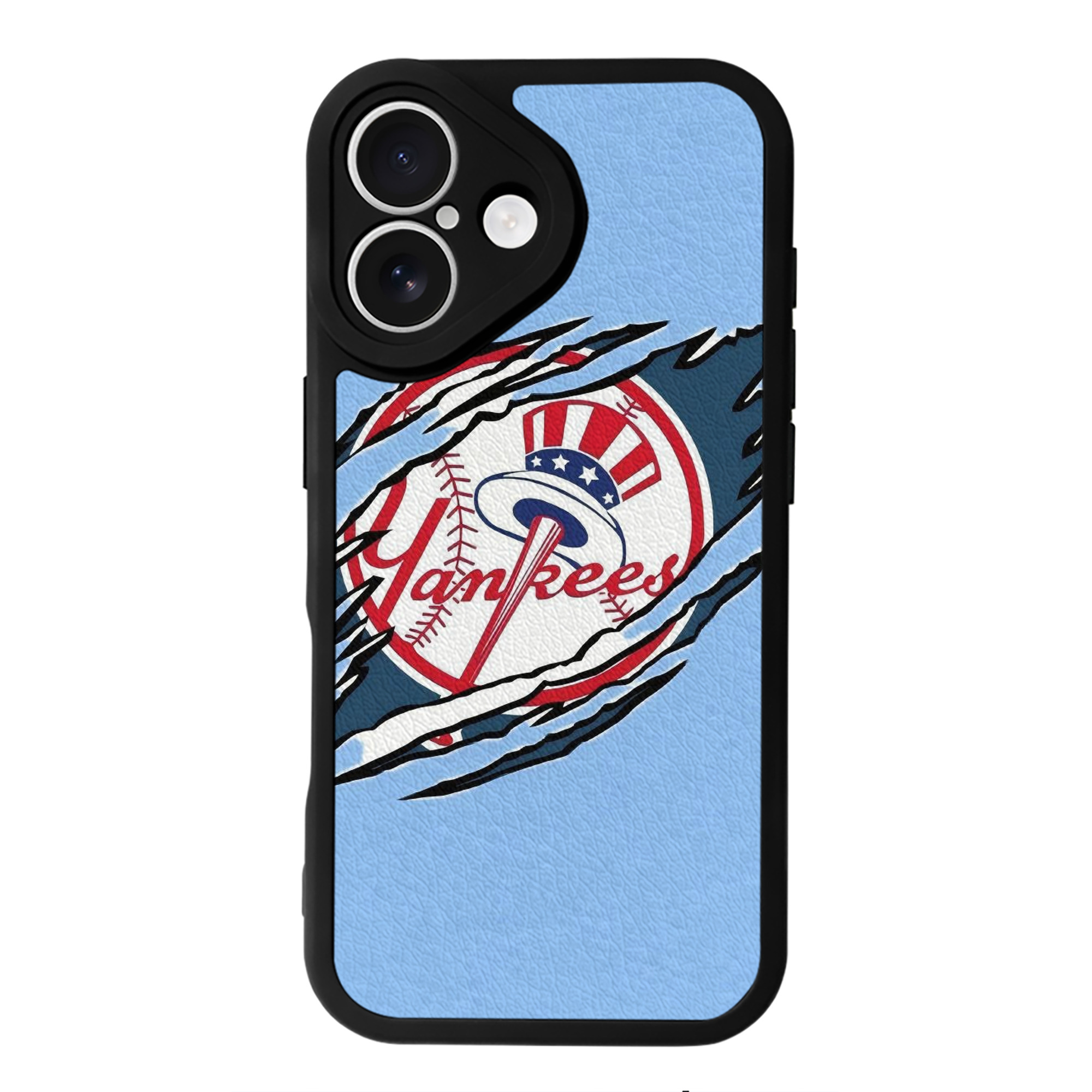 New York Yankees 128 IPhone 16 Silicone Leather Case – UV Print, Lambskin Texture – Perfect Fit, Wireless Charging Compatible, Scratch Resistant, Precise Cutouts – Stylish Protection For IPhone 16